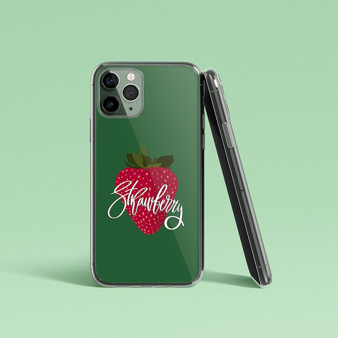 Green iPhone Case Strawberry print Iphone case Yposters iPhone 11 Pro 