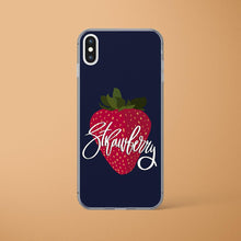 Load image into Gallery viewer, Dark Blue iPhone Case Strawberry print Iphone Case Yposters iPhone XS Max 
