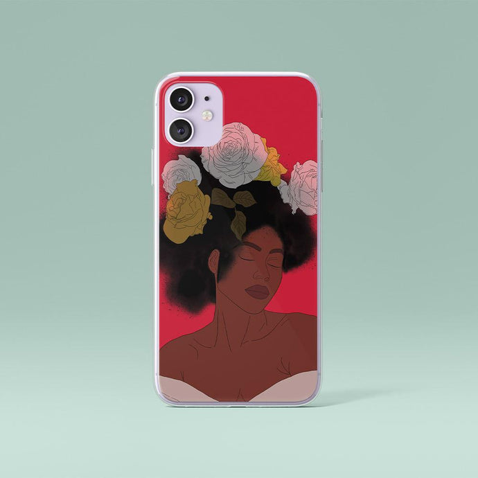 Red iPhone Case Black Woman Print Iphone case Yposters iPhone 11 