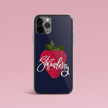 Load image into Gallery viewer, Dark Blue iPhone Case Strawberry print Iphone Case Yposters iPhone 11 Pro Max 
