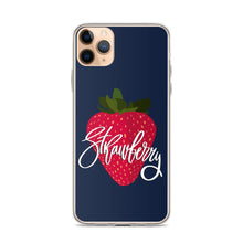 Load image into Gallery viewer, Dark Blue iPhone Case Strawberry print Iphone Case Yposters 
