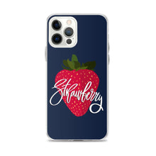 Load image into Gallery viewer, Dark Blue iPhone Case Strawberry print Iphone Case Yposters iPhone 12 Pro Max 
