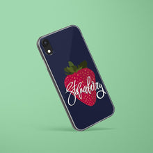 Load image into Gallery viewer, Dark Blue iPhone Case Strawberry print Iphone Case Yposters iPhone XR 
