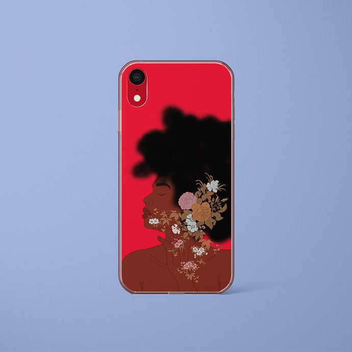 Red iPhone case Afro Woman Iphone case Yposters 
