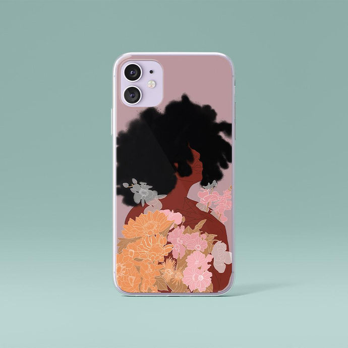 Afro Girl Pink iPhone Case Iphone case Yposters iPhone 11 