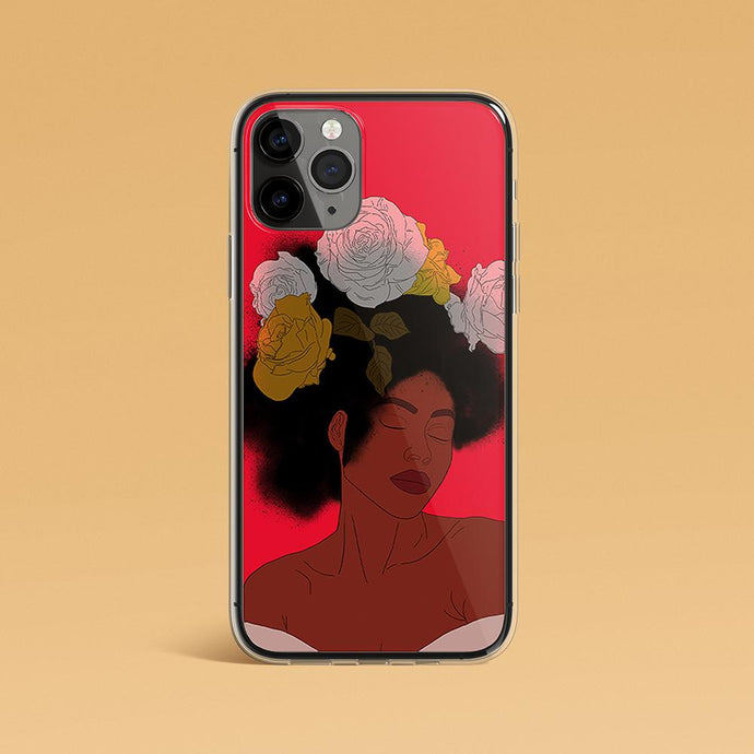 Red iPhone Case Black Woman Print Iphone case Yposters iPhone 11 Pro Max 