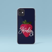 Load image into Gallery viewer, Dark Blue iPhone Case Strawberry print Iphone Case Yposters iPhone 11 
