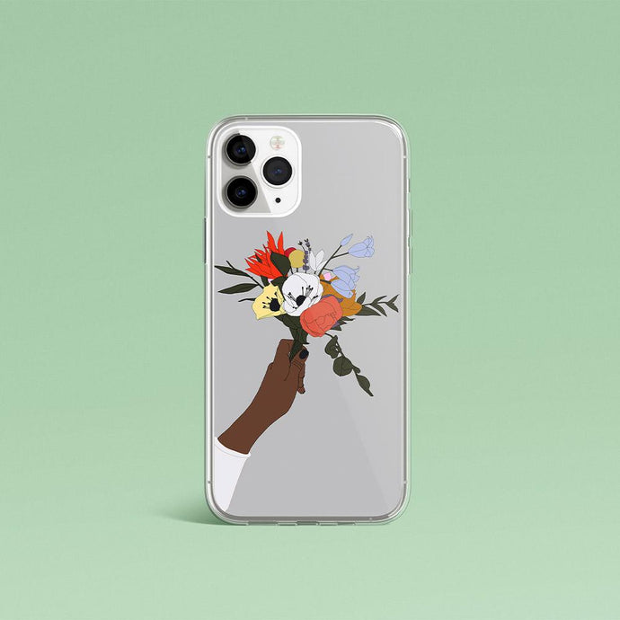 Flower iPhone Case in Grey Iphone case Yposters iPhone 11 Pro 