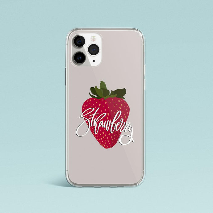 Strawberry Grey iPhone Case Iphone case Yposters iPhone 11 Pro Max 