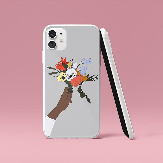 Flower iPhone Case in Grey Iphone case Yposters iPhone 11 