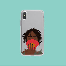 Load image into Gallery viewer, iPhone Case in Grey Black Woman &amp; Rose Iphone case Yposters iPhone X/XS 
